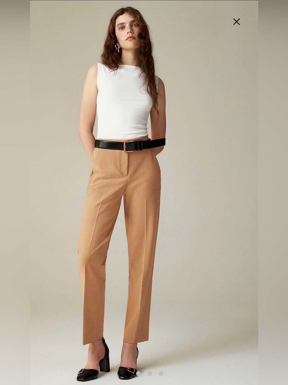 J. Crew Camel/Tan Kate Straight-Leg Trousers